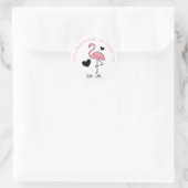 Rond Sticker Flamant rose Valentine (Sac)