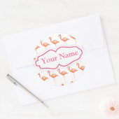 Rond sticker flamingo rose (Enveloppe)