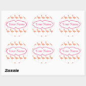 Rond sticker flamingo rose (Feuille)