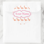 Rond sticker flamingo rose (Sac)