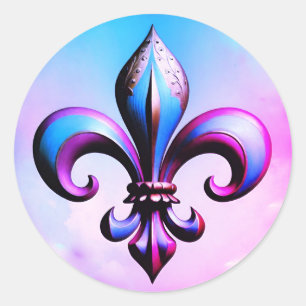 Rond Sticker Fleur de lis