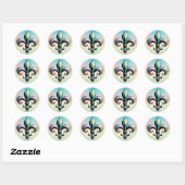Rond Sticker Fleur de lis (Feuille)