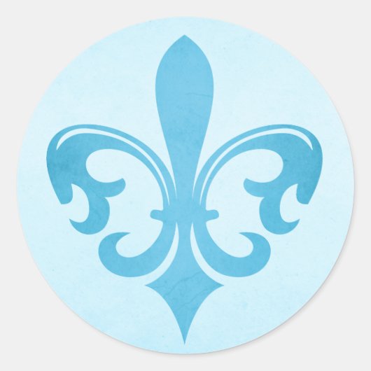 Rond sticker Fleur de lis bleu (Devant)