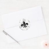 Rond Sticker Fleur De Lis en noir et blanc (Enveloppe)