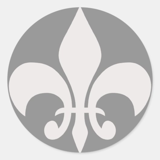 Rond Sticker Fleur de Lise en Smokey Grays (Devant)