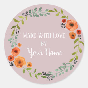Rond Sticker Fleur Fleur Personnalisé