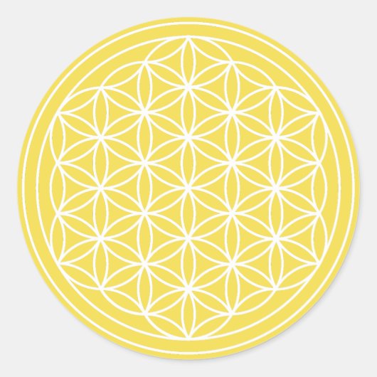 Rond Sticker Fleur Jaune de Vie (Devant)
