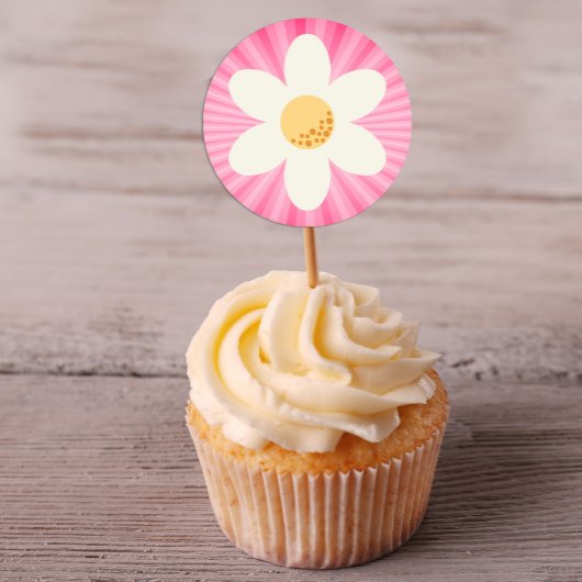 Rond Sticker Fleur Retro Daisy | Super les années 70 Bo