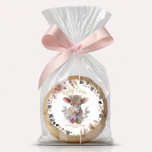 Rond Sticker Fleur Saint Vache Premier Anniversaire Fav