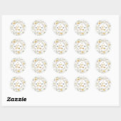 Rond Sticker fleur sauvage Communion Baptism (Feuille)