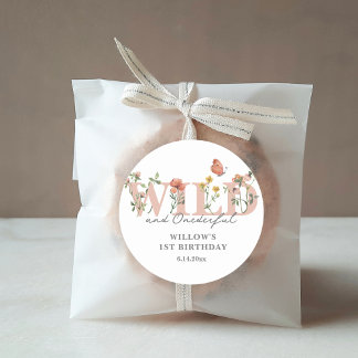 Rond Sticker Fleur sauvage sauvage 1er Anniversaire