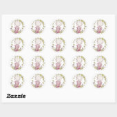 Rond Sticker Fleurs de Chien mignon (Feuille)