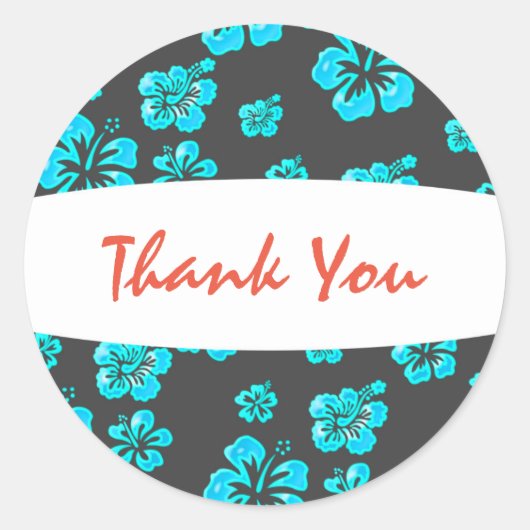 Rond Sticker floral à fleurs bleu tropical (Devant)