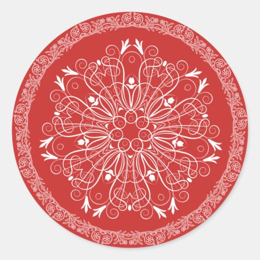 Rond Sticker floral Circle Noël (Devant)