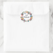 ROND STICKER FLORAL DE VAGUE EID MUBARAK (Sac)
