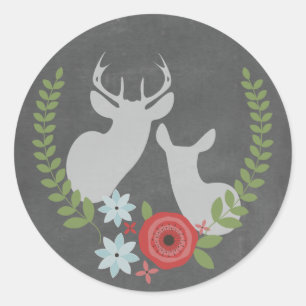 Rond Sticker Floral Deer Inspiré