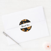 Rond Sticker floral d'Hibiscus orange et noir (Enveloppe)