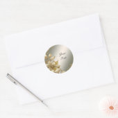 Rond Sticker Floral d'or (Enveloppe)