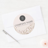 Rond Sticker floral élégant du logo d'entreprise person (Enveloppe)