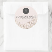 Rond Sticker floral élégant du logo d'entreprise person (Sac)