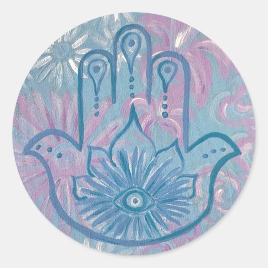 Rond Sticker Floral Hamsa (Devant)
