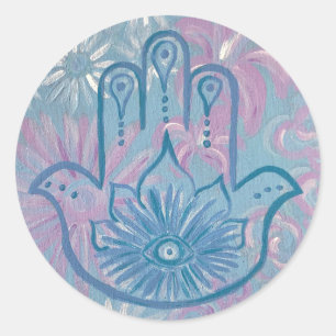 Rond Sticker Floral Hamsa