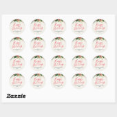 Rond sticker Floral happy holiday (Feuille)