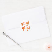 Rond Sticker floral orange vibrant (Enveloppe)