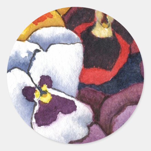 Rond Sticker floral "Pansy #2" (Devant)