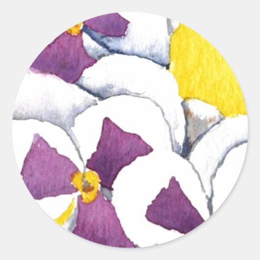 Rond Sticker floral "Pansy #4" (Devant)
