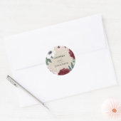 Rond Sticker floral romantique (Enveloppe)