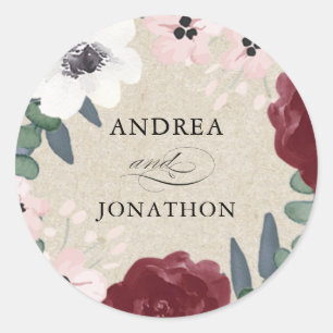 Rond Sticker floral romantique