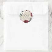 Rond Sticker floral romantique (Sac)