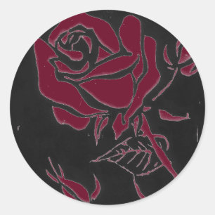 Rond Sticker floral "Rose Dark #1"