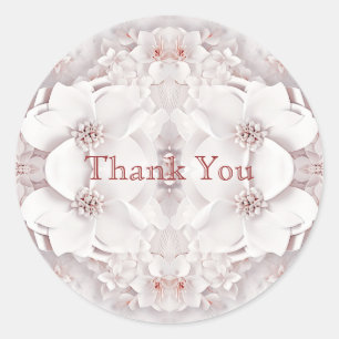Rond Sticker floral rose ivoire