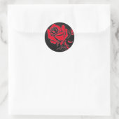 Rond Sticker floral "rouge Rose" (Sac)