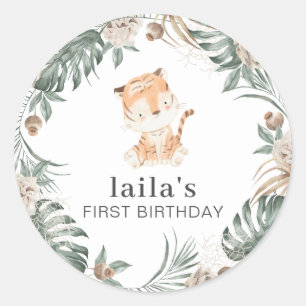 Rond Sticker floral Tiger Green
