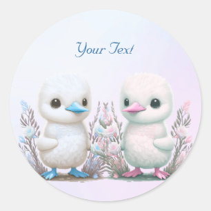 Rond Sticker floral Twin Ducks