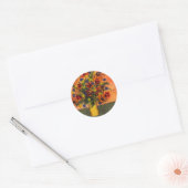Rond Sticker floral "Vase Jaune" (Enveloppe)