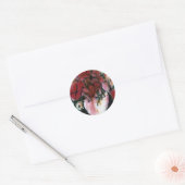 Rond Sticker floral "Vase rose" (Enveloppe)