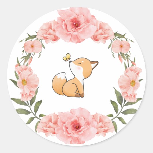 Rond Sticker Flower Fox (Devant)