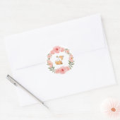 Rond Sticker Flower Fox (Enveloppe)