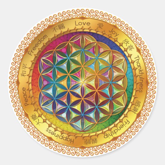 Rond Sticker Flower of Life - Design ORIGINAL par Lilya (Devant)