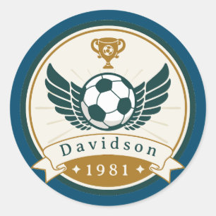 Rond Sticker - Football de football - Personnalisé- Ajo