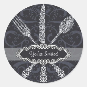 Rond Sticker fourche couteau