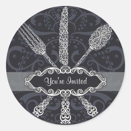 Rond Sticker fourche couteau (Devant)