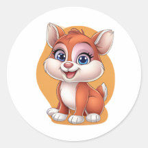 Sticker Fox adorable - Joli dessin animé animal