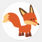 Rond Sticker Fox Cartoon Astute Cute (Devant)