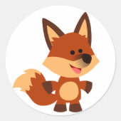 Rond Sticker Fox Cartoon Innocent (Devant)