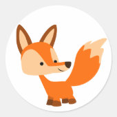 Rond Sticker Fox Cartoon sympa (Devant)
